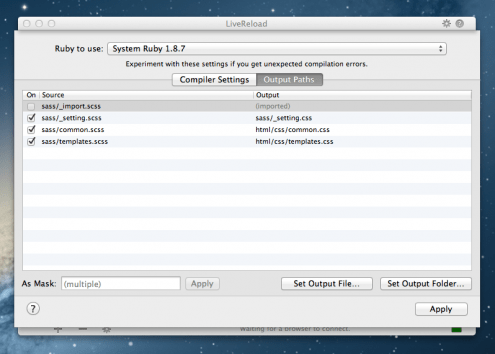 LiveReload sassfolder