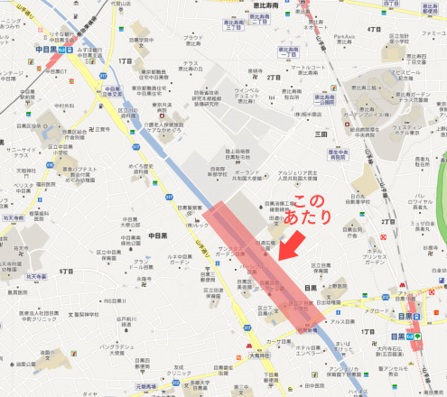 目黒川桜のmap